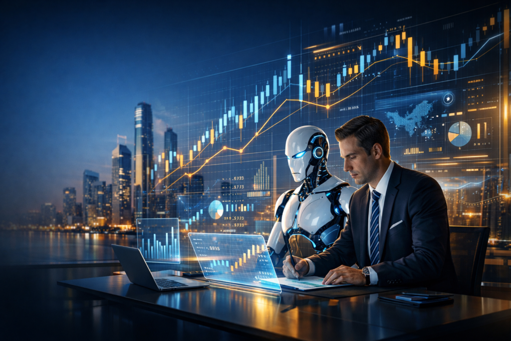 AI and Finance – Future Jobs & Money Impact (US Focus) 2 20260216 1712 Image Generation simple compose 01khk43w8nfqcrjndv1n6ax0c1