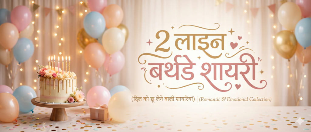 2 Line Birthday Shayari – Short & Heart Touching Wishes