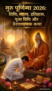 गुरु पूर्णिमा 2026 पर गुरु के चरण स्पर्श करते हुए शिष्य की भावपूर्ण तस्वीर