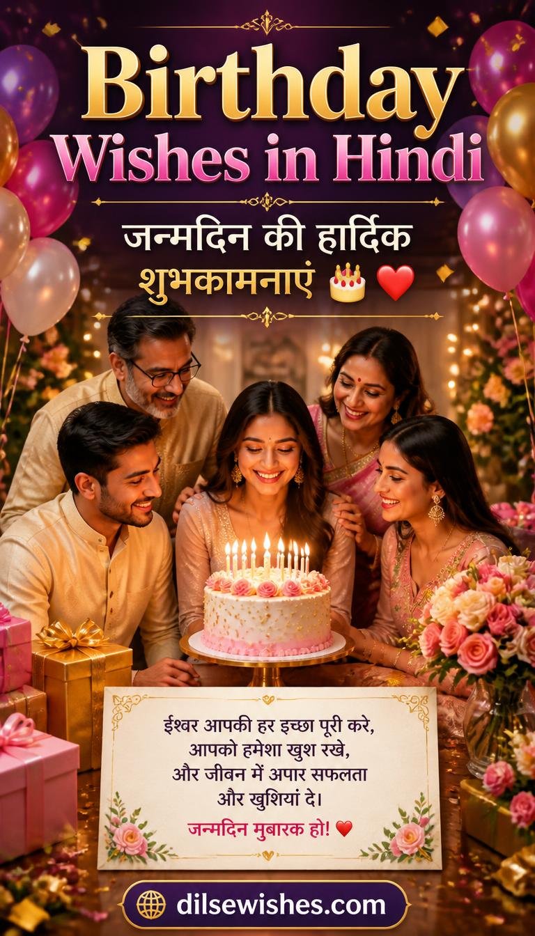 Birthday Wishes in Hindi101+ Birthday Wishes in Hindi: जन्मदिन की शुभकामनाएं, संदेश और QuotesBirthday Wishes in Hindi