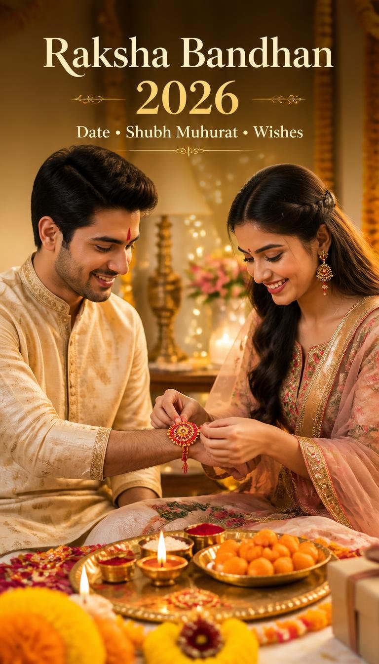 Raksha Bandhan 2026: Date, Shubh Muhurat, Puja Vidhi और भाई-बहन के लिए खास शुभकामनाएं 2 raksha bandhan 2026 date shubh muhurat wishes