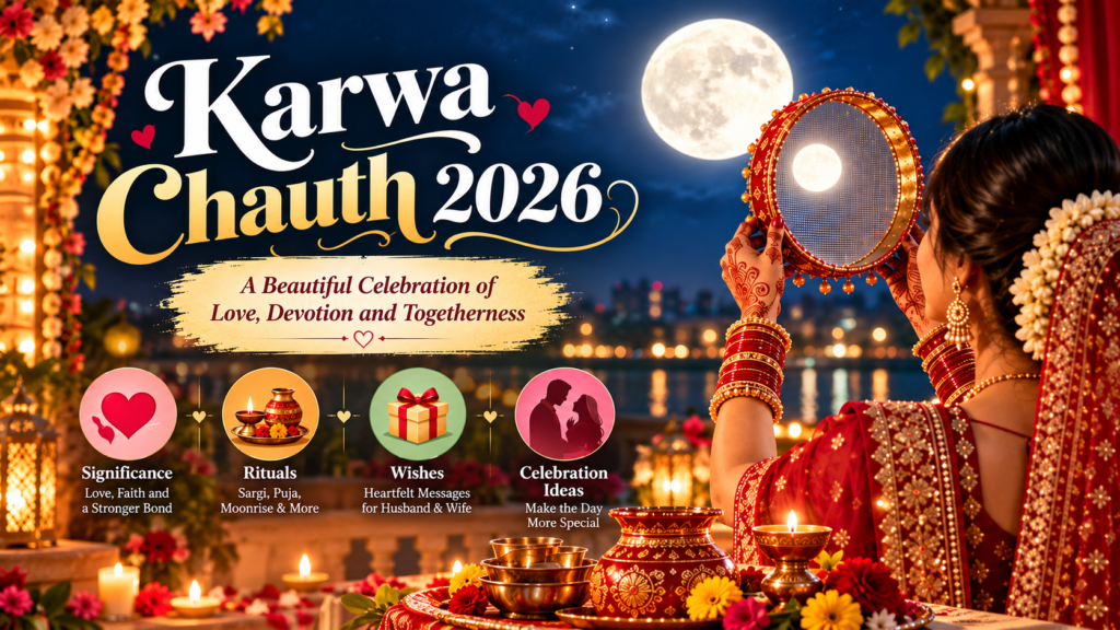 Karwa Chauth 2026: Date, Significance, Rituals, Wishes & Celebration Ideas 2 Karwa Chauth 2026 Moonlit Celebration 2